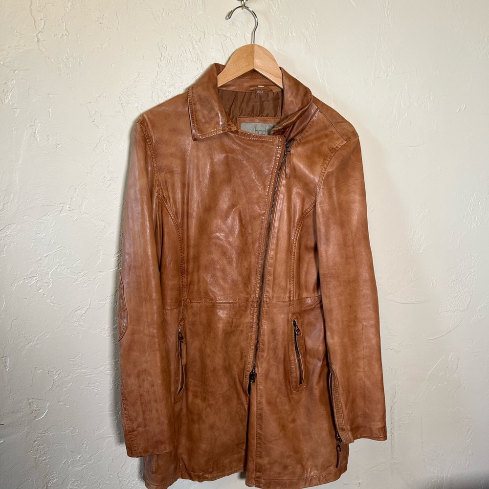 Cognac Leather Jacket Small